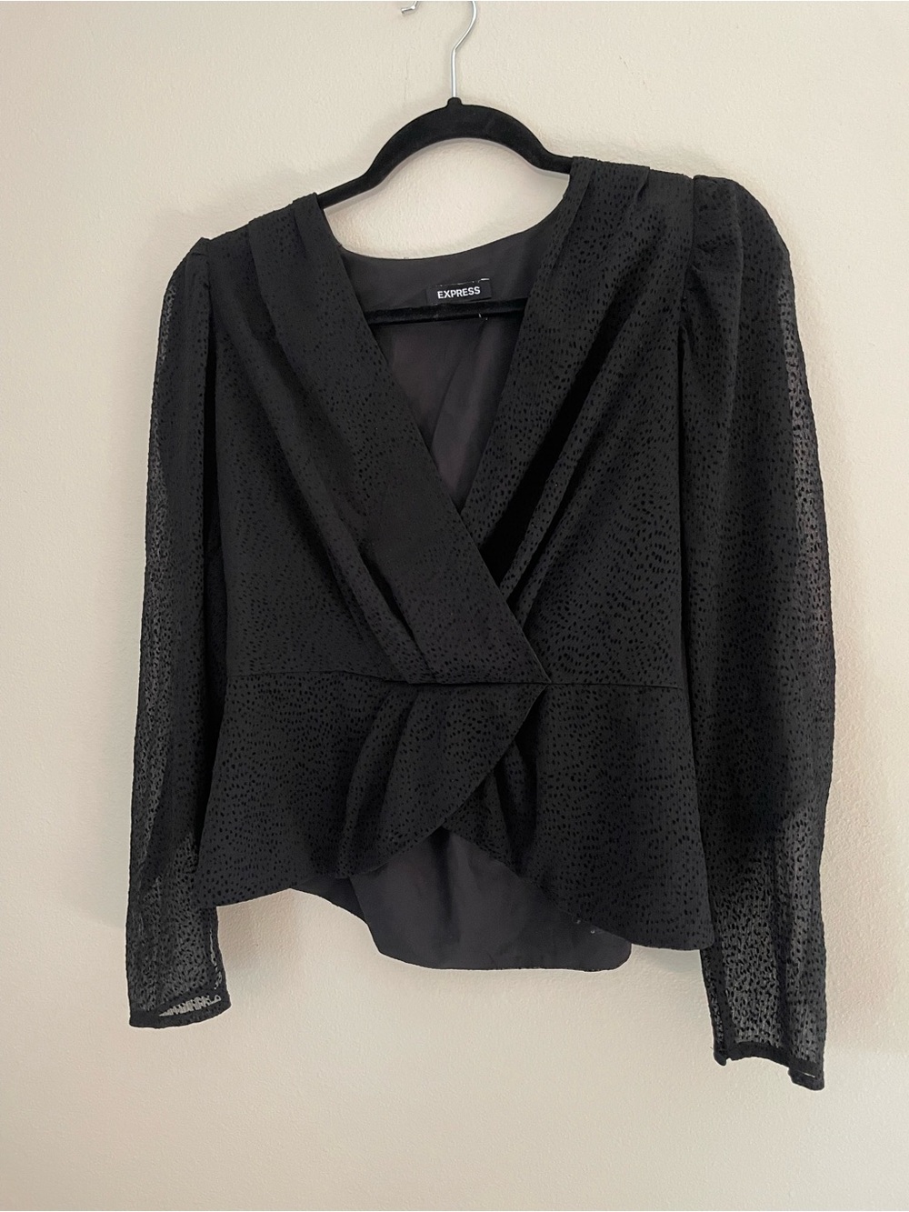 Express Black Textured Peplum Blouse size medium